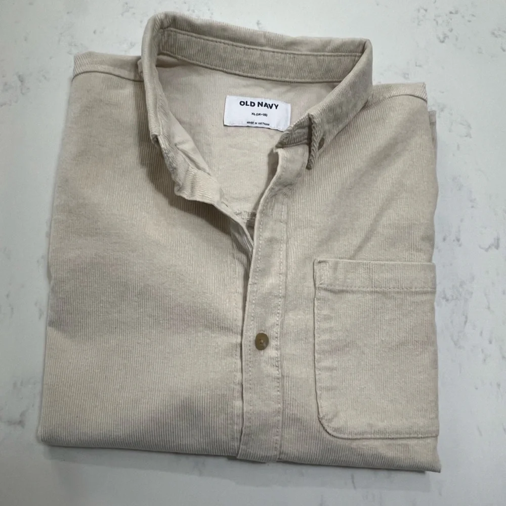 Old Navy Light Tan Corduroy Shirt